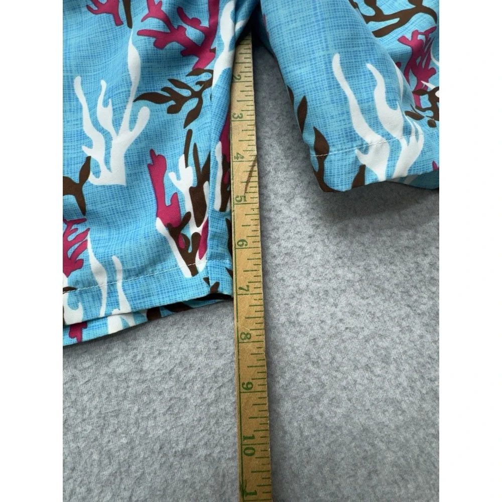 Peter Millar Swim Shorts Mens Large Blue Coral Reef Lined Drawstring Waist
